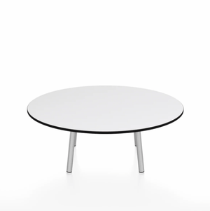 Emeco Parrish Low Table - Round Top Coffee Tables Emeco Table Top 36" Clear Anodized Aluminum White HPL