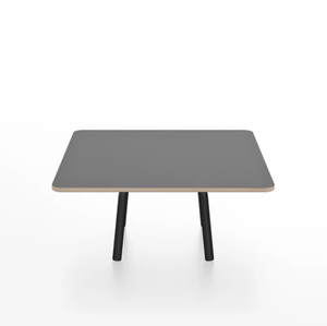 Emeco Parrish Low Table - Square Top Coffee Tables Emeco Table Top 30" Black Powder Coated Aluminum Gray Laminate Plywood