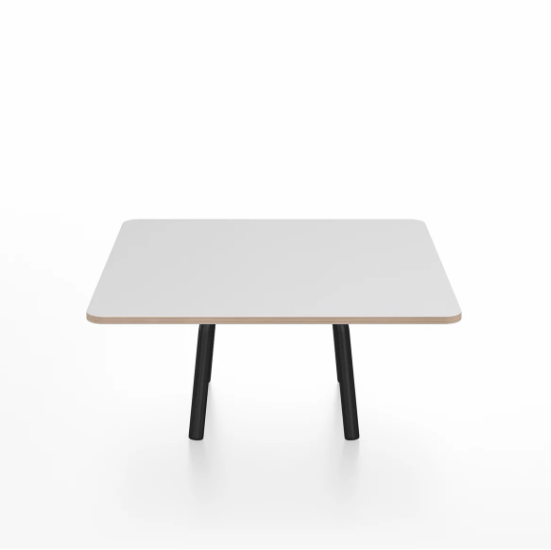 Emeco Parrish Low Table - Square Top Coffee Tables Emeco Table Top 30" Black Powder Coated Aluminum White Laminate Plywood