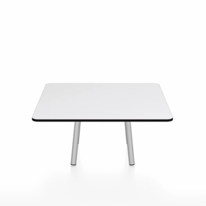 Emeco Parrish Low Table - Square Top Coffee Tables Emeco Table Top 30" Clear Anodized Aluminum White HPL