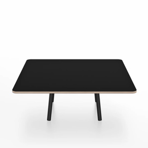 Emeco Parrish Low Table - Square Top Coffee Tables Emeco Table Top 36" Black Powder Coated Aluminum Black Laminate Plywood