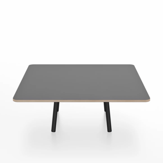 Emeco Parrish Low Table - Square Top Coffee Tables Emeco Table Top 36" Black Powder Coated Aluminum Gray Laminate Plywood