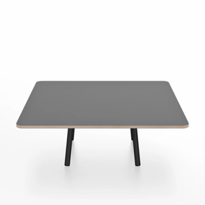 Emeco Parrish Low Table - Square Top Coffee Tables Emeco Table Top 36" Black Powder Coated Aluminum Gray Laminate Plywood