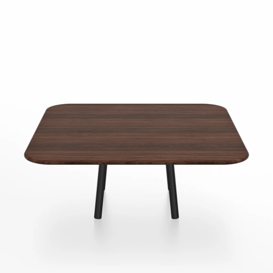 Emeco Parrish Low Table - Square Top Coffee Tables Emeco Table Top 36" Black Powder Coated Aluminum Walnut Wood