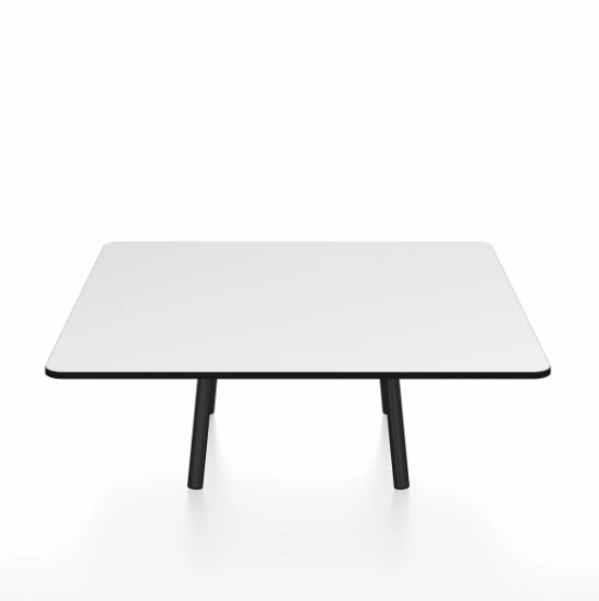 Emeco Parrish Low Table - Square Top Coffee Tables Emeco Table Top 36" Black Powder Coated Aluminum White HPL