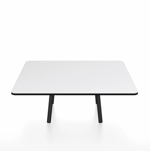 Emeco Parrish Low Table - Square Top Coffee Tables Emeco Table Top 36" Black Powder Coated Aluminum White HPL