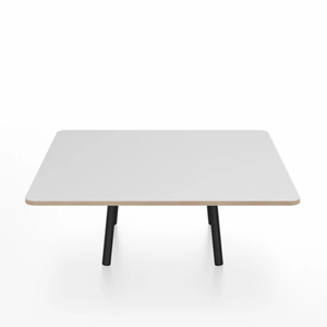 Emeco Parrish Low Table - Square Top Coffee Tables Emeco Table Top 36" Black Powder Coated Aluminum White Laminate Plywood