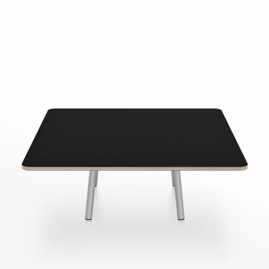 Emeco Parrish Low Table - Square Top Coffee Tables Emeco Table Top 36" Clear Anodized Aluminum Black Laminate Plywood