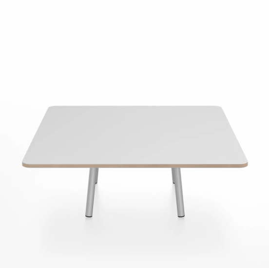 Emeco Parrish Low Table - Square Top Coffee Tables Emeco Table Top 36" Clear Anodized Aluminum White Laminate Plywood