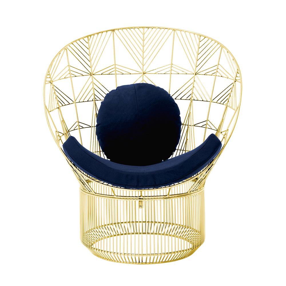 Peacock Pad &amp; Round Throw Pillow Accessories Bend Goods Navy 