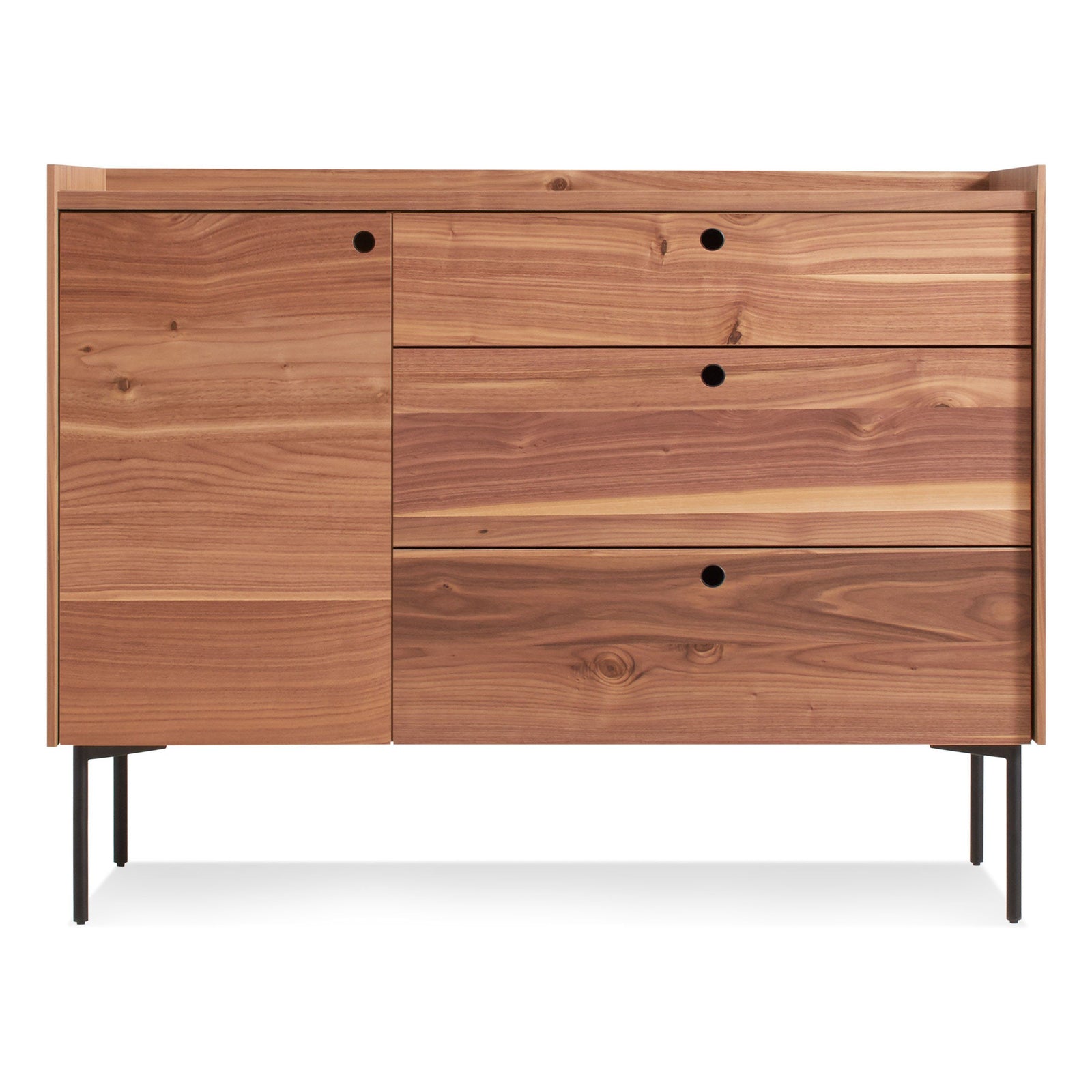 Peek 1 Door 3 Drawer Credenza storage BluDot Rustic Walnut 