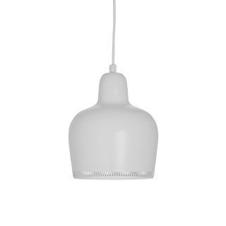 Golden Bell Savoy - A330S - Brass hanging lamps Artek White Steel Shade/Inside White Coated/White Plastic Cable 