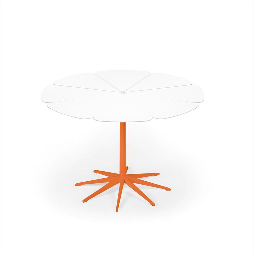 Petal Dining Table Outdoors Knoll White Petals Orange 