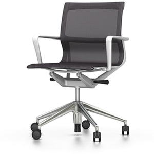 Physix task chair Vitra polished aluminum blue cocoa casters hard - unbraked for carpet