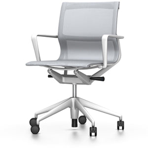 Physix task chair Vitra aluminum base coated in soft grey silver casters hard - unbraked for carpet