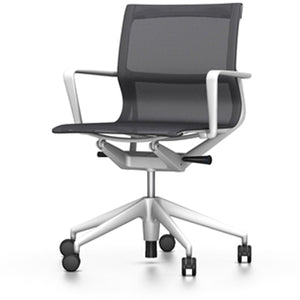 Physix task chair Vitra aluminum base coated in soft grey carbon casters hard - unbraked for carpet