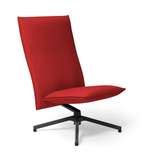 Pilot by Knoll™ - High Back Lounge Chair lounge chair Knoll Dark Grey Painted Delite fabric - Red 