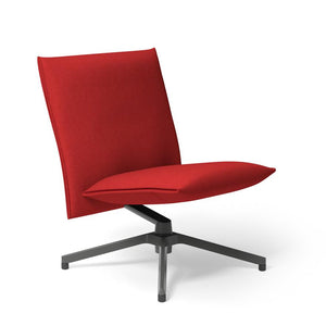 Pilot by Knoll™ - Low Back Lounge Chair lounge chair Knoll Dark Grey Painted Delite fabric - Red 