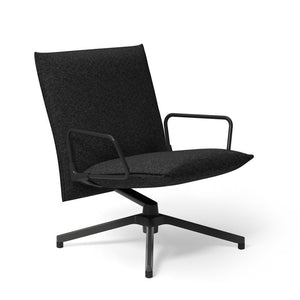 Pilot by Knoll™ - Low Back Lounge Chair with Loop Arms lounge chair Knoll Dark Grey Painted Melange fabric - Onyx 