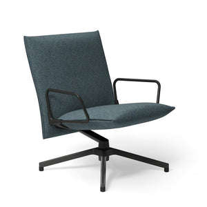 Pilot by Knoll™ - Low Back Lounge Chair with Loop Arms lounge chair Knoll Dark Grey Painted Melange fabric - Shoreline 