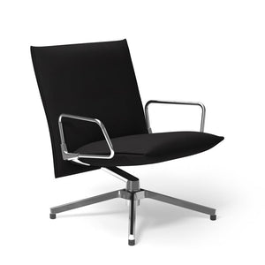 Pilot by Knoll™ - Low Back Lounge Chair with Loop Arms lounge chair Knoll Polished Aluminum Delite fabric - Onyx 