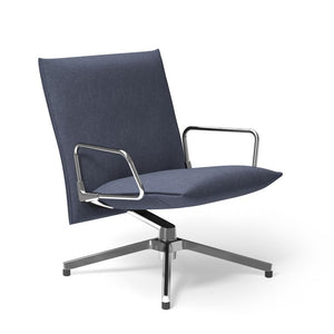 Pilot by Knoll™ - Low Back Lounge Chair with Loop Arms lounge chair Knoll Polished Aluminum Delite fabric - Catalina 