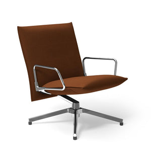 Pilot by Knoll™ - Low Back Lounge Chair with Loop Arms lounge chair Knoll Polished Aluminum Ultrasuede fabric - Hide 