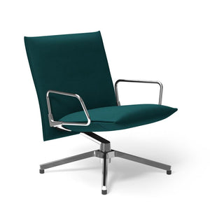Pilot by Knoll™ - Low Back Lounge Chair with Loop Arms lounge chair Knoll Polished Aluminum Ultrasuede fabric - Alpine 