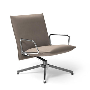 Pilot by Knoll™ - Low Back Lounge Chair with Loop Arms lounge chair Knoll Polished Aluminum Ultrasuede fabric - Silver 