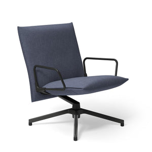 Pilot by Knoll™ - Low Back Lounge Chair with Loop Arms lounge chair Knoll Dark Grey Painted Delite fabric - Catalina 