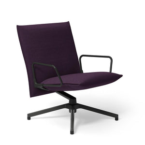 Pilot by Knoll™ - Low Back Lounge Chair with Loop Arms lounge chair Knoll Dark Grey Painted Delite fabric - Purple 