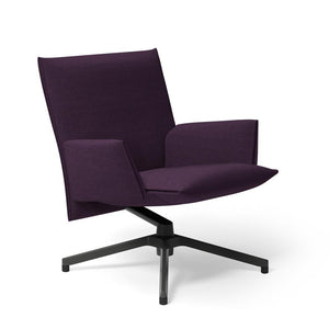 Pilot by Knoll™ - Low Back Lounge Chair with Upholstered Arms lounge chair Knoll Dark Grey Painted Delite fabric - Purple 