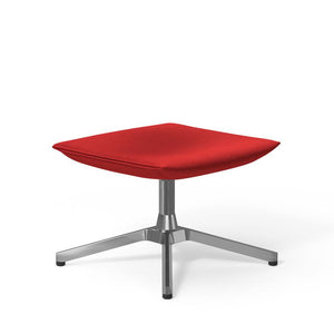 Pilot by Knoll Ottoman ottomans Knoll Polished Aluminum Delite fabric - Red 