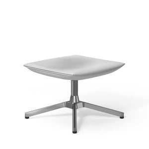 Pilot by Knoll Ottoman ottomans Knoll Polished Aluminum Volo leather - White 