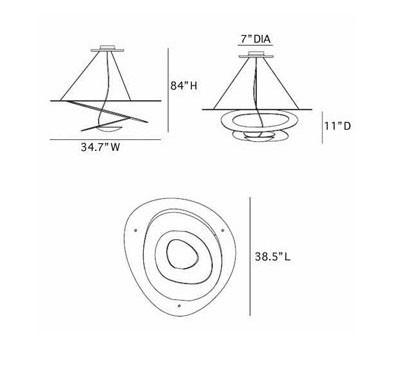 Pirce Mini LED Suspension hanging lamps Artemide 
