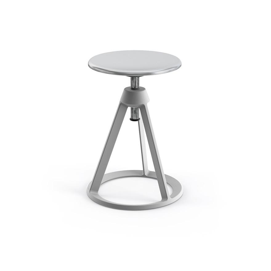 Piton Adjustable-Height Stool Stools Knoll Polished Aluminum Sterling 