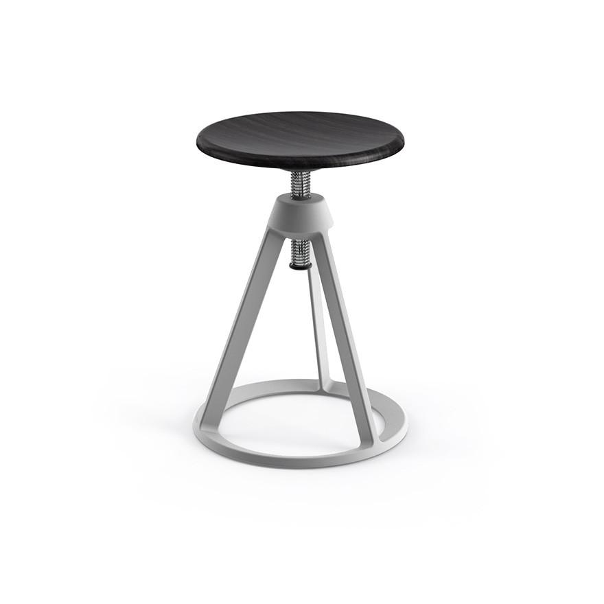 Piton Adjustable-Height Stool Stools Knoll Ebonized Ash Sterling 