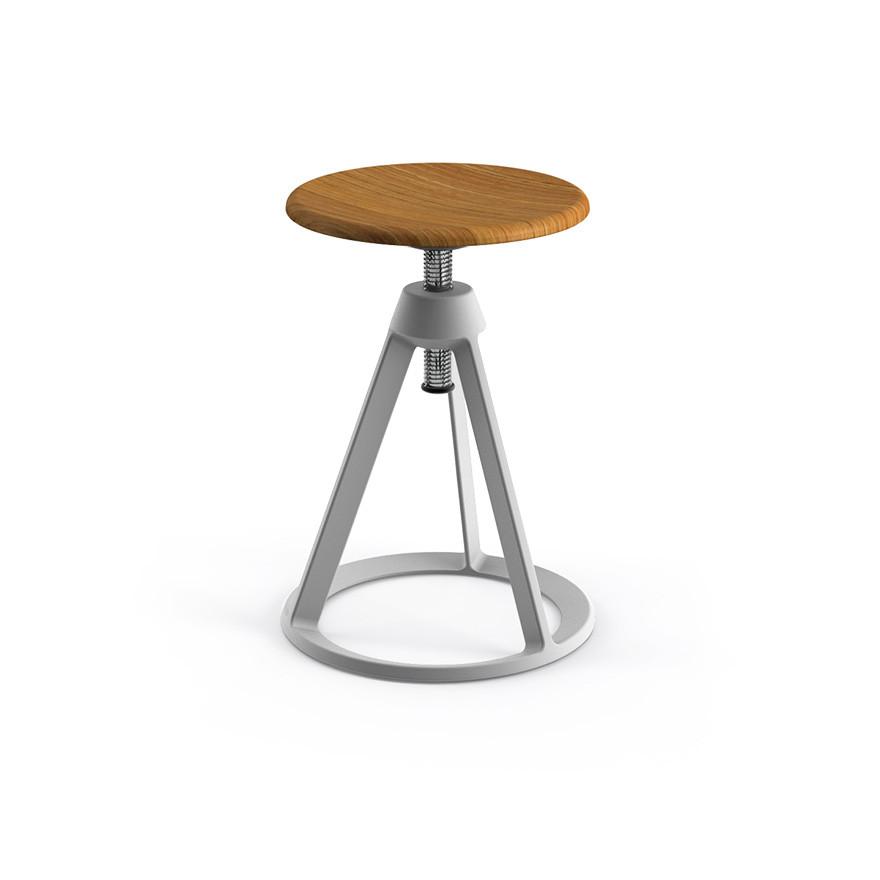 Piton Adjustable-Height Stool Stools Knoll Teak Sterling 