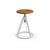 Piton Adjustable-Height Stool Stools Knoll Teak White 