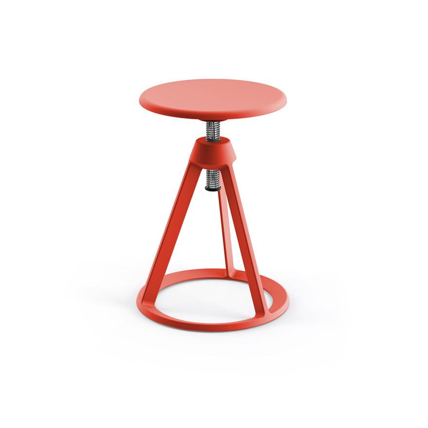 Piton Adjustable-Height Stool Stools Knoll Red Coral Red Coral 