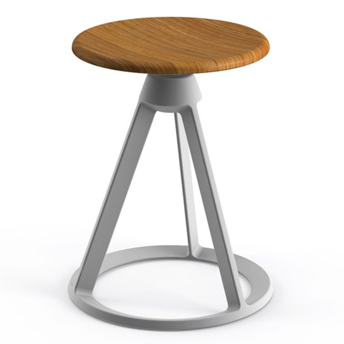 Piton Indoor Fixed-Height Stool Stools Knoll Teak Sterling 