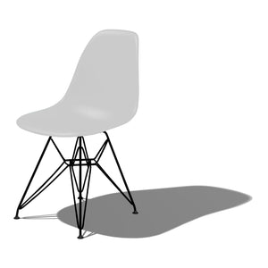 Eames Molded Plastic Side Chair-Wire Base / DSR Side/Dining herman miller Black Base Frame Finish Alpine Seat and Back Standard Glide