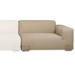 Plastics Duo Chair with Left Arm Sofa Kartell Small - 34 in D Dove Grey 