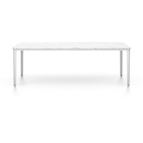 Plate Rectangular Table Coffee Tables Vitra 44.5"L x 28" W - Carrara Marble Top - White Base 