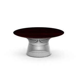 Platner 36" Coffee Table Coffee Tables Knoll Polished Nickel Light Walnut 