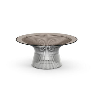 Platner 36" Coffee Table Coffee Tables Knoll Polished Nickel Bronze Glass 