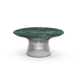 Platner 36" Coffee Table Coffee Tables Knoll Polished Nickel Verde Alpi marble, Shiny finish 