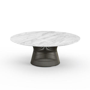 Platner 42" Coffee Table Coffee Tables Knoll Metallic Bronze Carrara marble, Shiny finish 