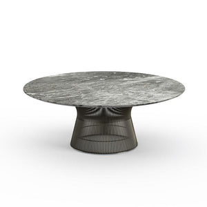 Platner 42" Coffee Table Coffee Tables Knoll Metallic Bronze Grey marble, Shiny finish 