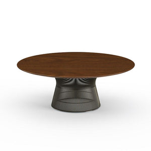 Platner 42" Coffee Table Coffee Tables Knoll Metallic Bronze Light Walnut 